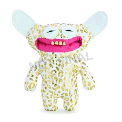 Bild av Fuggler Gold Fuggs av ZURU Funny Ugly Monster, plysch, samlarobjekt, leksak (Grin Grin leopardfleece med guldfolietryck)