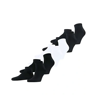 Bild av FALKE Herr Happy 6 pack sneakers bomull svart blå många andra färger förstärkta herrsneakers utan motiv andas enfärgade i multipack par, Flerfärgad (sortiment 0030), 43 46 EU