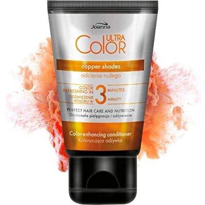 Bild av Joanna Ultra Color färgskyddande balsam för rött och koppar naturligt &amp; färgat hår fuktgivande färguppdatering intensivering på 3 minuter 100 ml