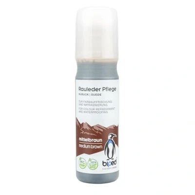 Bild av biped rålädervård färguppfräschning och impregnering velour nubuck stick med svampapplikator 75 ml z2790(mellanbrun)