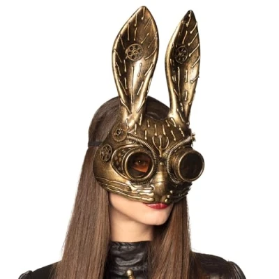 Bild av Boland 54538 halvmask ång bunny, mask steampunk, tidpunk, kanin, tillbehör, kostym, karneval, temafest