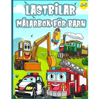 Bild av Lastbilar målarbok för barn i åldrarna 4 8: Stora fordon som bulldozer, grävmaskin, dumper, gaffeltruck...och mycket mer.