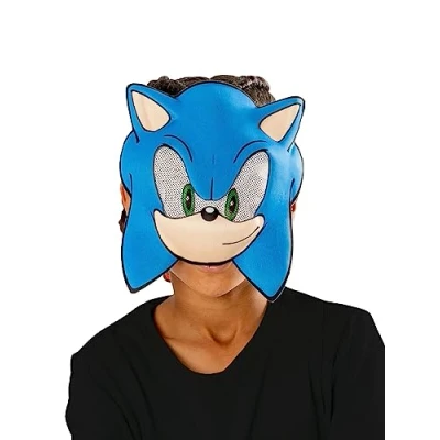 Bild av Rubies officiell Sonic barnmask en storlek halvmask justerbar Sonic, The Hedgehog för fans av videospelet Sega överljudsigelkotten