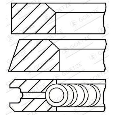 Bild av GOETZE ENGINE 08 117907 00 Jeu De Segments Pistons 88,5 0,5 MERCEDES BENZ: Sprinter 3 T Van, 2 Classe E Berline