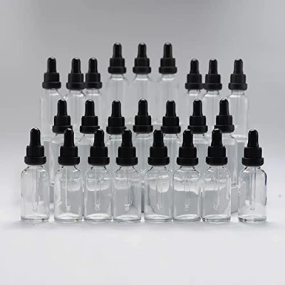 Bild av Yizhao Transparent Glas Droppflaska 30ml, med Pipett Droppare, för Eteriska Oljor, Aromaterapi, Kosmetika, Laboratorium, Apotek, Vätskor, Resor 24 Stycken