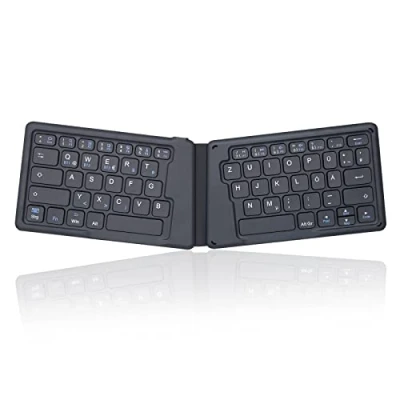 Bild av Perixx PERIBOARD 805 Ergo, trådlöst vikbart ergonomiskt tangentbord, mycket tunn design att bära när du reser, kompatibel med iOS, Android, Windows enheter, mörkgrå, 11681