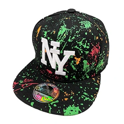 Bild av J26 Barn snapback USA keps tonåring basebollkeps trucker NY, Svart grön, One size