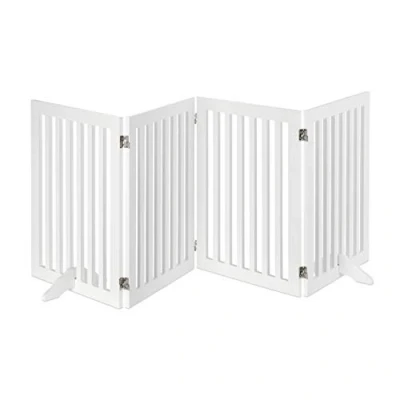 Bild av Relaxdays Avspärrgaller, justerbart skyddsgaller för hundar, barngaller, öppen spis och ugn, MDF, 70 x 206,5 cm, vit