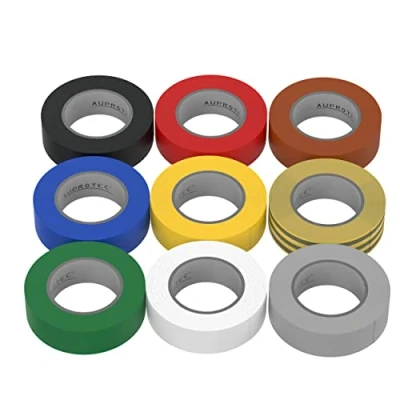 Bild av 9 rullar VDE elektrisk tejp isoleringstejp PVC 15 mm x 10 m DIN EN 60454 3 1 set färger