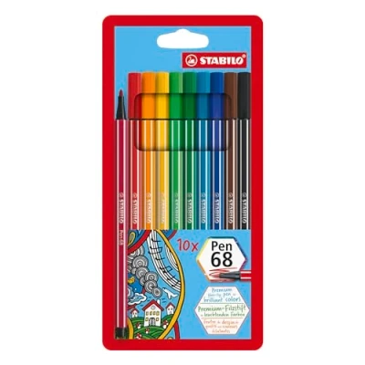 Bild av Ensemble de Marqueurs Stabilo Pen 68 10 Pièces Multicouleur