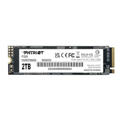 Bild av Patriot P320 2TB SSD intern NVMe PCIe Gen 3x4 M.2 2280 Solid State Drive P320P2TBM28