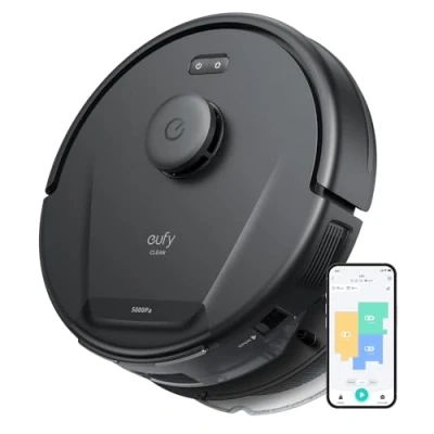 Bild av eufy L60 Robotdammsugare med moppfunktion, ultrastark sugkraft på 5.000Pa, iPath Laser navigering, för grundlig golvrengöring, idealisk hår och hårda golv, Google &amp; Alexa