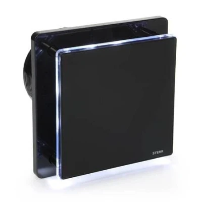 Bild av STERR Badrumsfläkt 125 mm, svart, modern design, LED + timer, 20W BFS125LT B