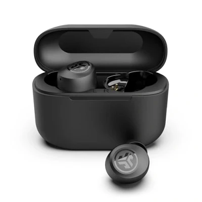 Bild av JLab Go Air Pop+ True Wireless Earbuds, In Ear Hörlurar, Bluetooth 35H Speltid, Hörlurar med Mikrofon, USB C Laddningsetui, Dual Connect, EQ3 Ljud, Svart