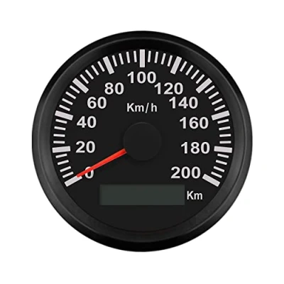 Bild av ELING KM GPS hastighetsmätare odometermätare 200 km/h för bil marin lastbil med bakgrundsbelysning 85 mm 12 V/24 V