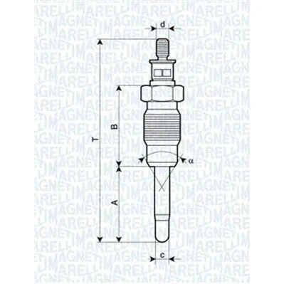 Bild av MAGNETI MARELLI 062900016304 Bougie de préchauffage 11V 10A M12X1,25 RENAULT: MEGANE 1, 1 Classic, Express Van / Break