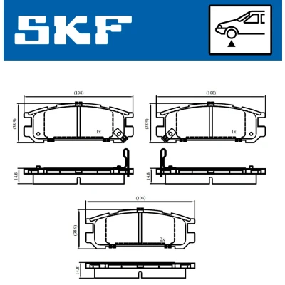 Bild av SKF VKBP 80457 Jeu de plaquettes frein non préparé pour indicateur d&#039;usure SUZUKI: Samurai SUV, SUV Cabriolet