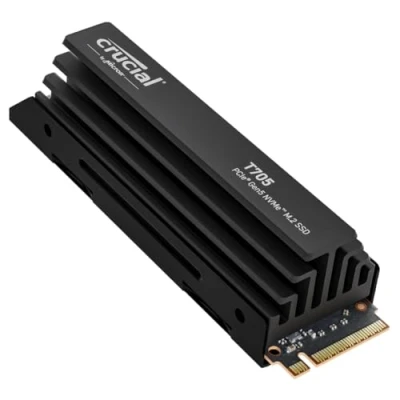 Bild av Crucial T705 2TB PCIe Gen5 NVMe M.2 Intern Gaming SSD med Premium Kylfläns, Upp till 14.500MB/s, 4.0 kompatibel, Microsoft DirectStorage, Solid State Drive CT2000T705SSD5