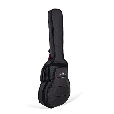 Bild av Crossrock vadderad väska för elgitarrer med 40 cm (16 tum) nedre bug, hollow body archtop &amp; jazz akustiska gitarrer mörkgrå