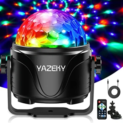 Bild av YAZEKY Ljusspel för kväll, 4 m 360 självlysande roterande DJ 7RGB ljus, facetterad discokula bil, KTV, fest, bar, jul (1 st)