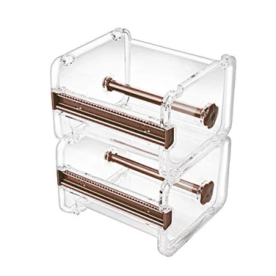 Bild av Molshine 2 stycken Washi tejpdispenser, tejpdispenser rullbandshållare, arrangör, maskeringstejp, bordsband, gör det själv tejp, brun