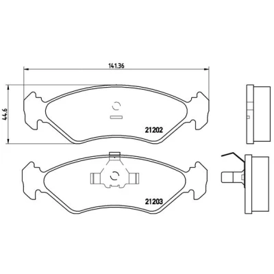 Bild av BREMBO P 24 028 Jeu de plaquettes frein contact signal d&#039;usure exclu avec clip piston sans accessoires FORD: Fiesta Mk4