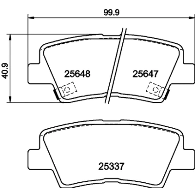 Bild av HELLA 8DB 355 020 371 Jeu de plaquettes frein avec indicateur d&#039;usure SSANGYONG: Tivoli SUV, XLV KIA: Optima / K5