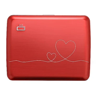 Bild av ÖGON DESIGNS Plånbok i aluminium, Smart Case V2, stort format, ID kort, körkort, dolt fack för delar, RFID skydd, kapacitet 10 Kärleksgravyr, Taille unique, Minimalistisk
