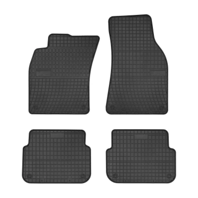 Bild av FROGUM 0726 Ensemble de tapis sol Caoutchouc Avant et arrière 4 noir Sur mesure AUDI: A6 C6 Berline,