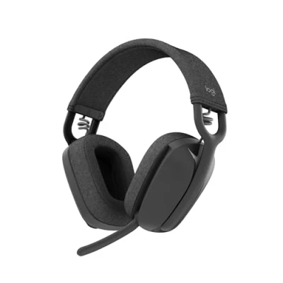 Bild av Logitech Zone Vibe 100 lätta trådlösa hörlurar över örat med brusreducerande mikrofon, avancerade flerpunkts Bluetooth hörlurar, fungerar team, Google Meet, Zoom, Mac/PC grå