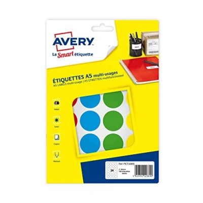 Bild av Avery 2940 tabletter 30 mm blandade färger
