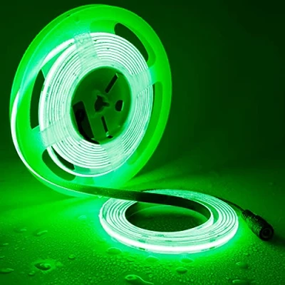 Bild av TOPAI 24 V COB LED remsa 5 m grön vattentät IP65 utomhus 480 LED/M hög ljusstyrka självhäftande skärbar flexibel för kök sovrum gör det själv belysning