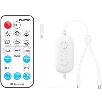 Bild av PAUTIX RF fjärrkontroll dimmer för LED ljusremsor i en färg, 18 tangenter trådlös och 2 vägs DC 5 24 V kabel delare kontroll online band, tidsfunktion