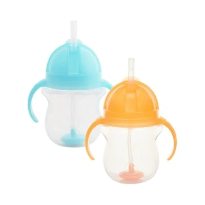 Bild av Munchkin Click Lock Tip &amp; Sip Sippy Cup Set, Baby Och Småbarnsglas Med Sugrör, Bpa Fri, Tål Diskmaskin, Kopp Viktat Babyflaskor 7 Oz/207 Ml, 2 Pack, Blå/Orange