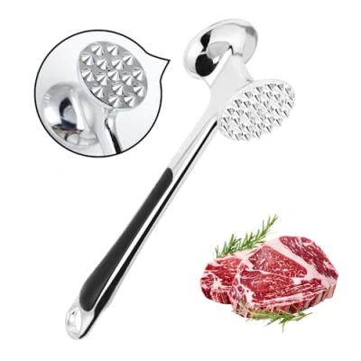 Bild av Lrocotanc kötthammare rostfritt stål rivknackare köttplätering plätering järn dubbelsidig Meat Tenderizer