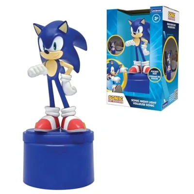 Bild av Lexibook, SEGA Sonic The Hedgehog, LED ficknattlampa för barnens sovrum, mjukt ljus, batteridriven, Blå, NLJ01SN