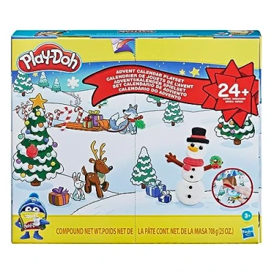 Bild av Play Doh Advent Calendar leksak för barn från 3 år med över 24 överraskningar, lekmattor och burkar