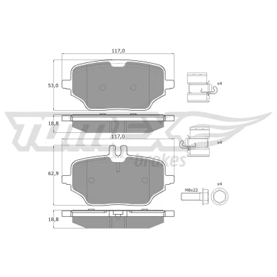 Bild av TOMEX brakes TX 52 64 ABS Givare framaxel aktiv sensor 700mm RENAULT: TRAFIC 3 Bus, 3, Pritsche/Fahrgestell