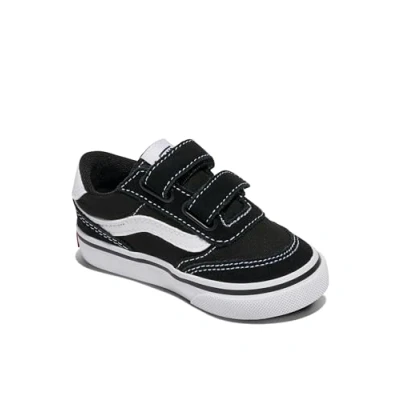 Bild av Vans Brooklyn Ls V Sneaker för pojkar, Mocka kanvas svart vit, 3 UK Child