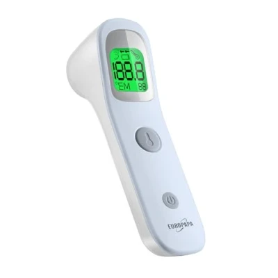 Bild av EUROPAPA Febertermometer för bebisar, barn, vuxna, infraröd panntermometer med feberalarm, C/F brytare, 30x mM minne (blå)