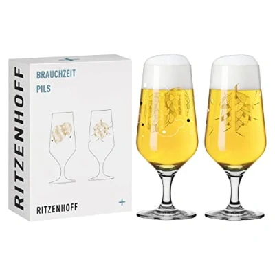 Bild av RITZENHOFF 3471001 ölglas 300 ml set om 2 serie brukstid, motiv nr 1 humle, flerfärgad Made in Germany