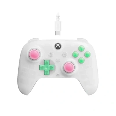 Bild av 8Bitdo Ultimate Mini Wired Controller for Xbox with RGB Lighting Fire Ring, Hall Effect Joysticks and Triggers, Series XS, One, Windows 10/11 Officially Licensed (Translucent White)