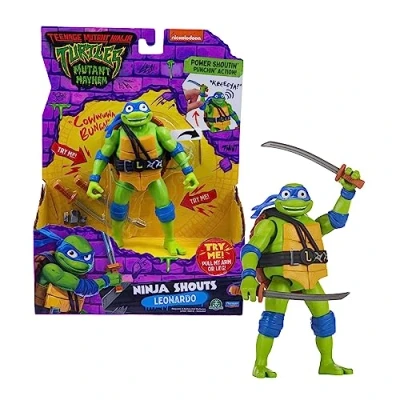 Bild av Ninja Turtles, 15 cm figur med vapen, elektronisk funktion, Leonardo, leksak för barn från 4 år, Giochi Preziosi, TU8001
