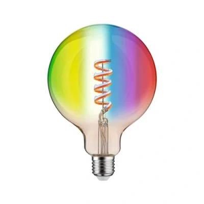 Bild av Paulmann 29162 filament 230 V Smart Home Zigbee LED Globe G125 E27 470lm 6,3 W RGBW dimbar guld lysmedel, enkelpack