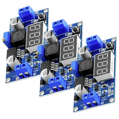 Bild av AZDelivery LM2596S LM2596 DC 3 siffrig Voltmeter Display 3.3V 24V Step down Module, med Digital Display, inklusive E bok! (Förpackning 3)