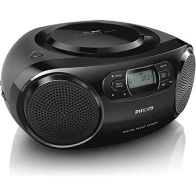 Bild av Philips AZB500/12 Bärbara CD Spelare med Radio DAB+ (DAB+/FM, Dynamic Bass Boost, Skivor, Blandad/Upprepad Uppspelning, 3,5 mm Ljudingång) Svart 2020/2021 Modell