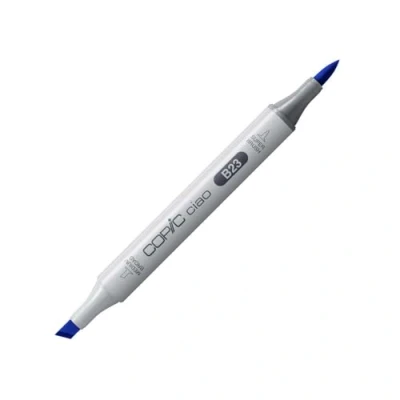 Bild av COPIC Ciao märkpenna typ B 23, ftalo blå, mångsidig layoutmärkpenna med en medelbred och penselspets