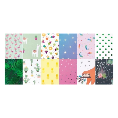 Bild av folia 11649 Designpapper Block Hotfoil II, DIN A4, 165 g/kvm, 12 ark högkvalitativt illustrerat papper med varmfolieapplikation