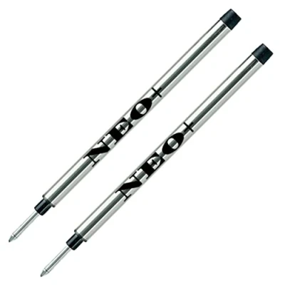Bild av NEO+ Rollerball 2 pennpåfyllningar i svart bläck, 4,5 tum lång (11,5 cm)
