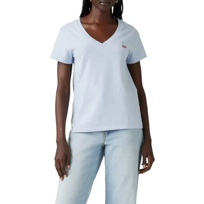 Bild av Levi&#039;s Perfect V NECK Tshirt med print, Storlek: XS, Skyway